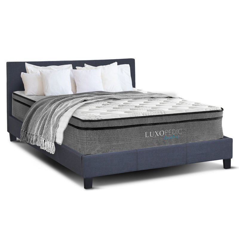 Milano Decor Charcoal Capri Bed Frame + Luxopedic Euro Top Mattress Bedroom Set